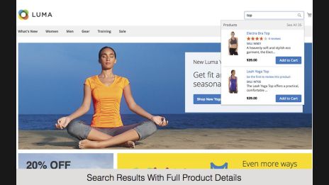 Search Results With Full Product Details,Fully Configurable Search Results,Autocomplete Search With As-You-Type Suggestions,Search Results With Limited Product Details,